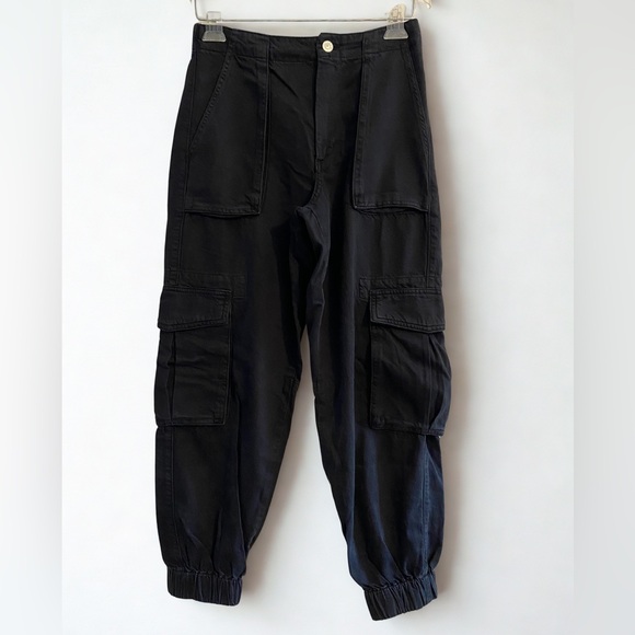 All Saints Freda Denim Black Straight Leg 90’s Cargo Trousers Size 2 - Picture 3 of 8